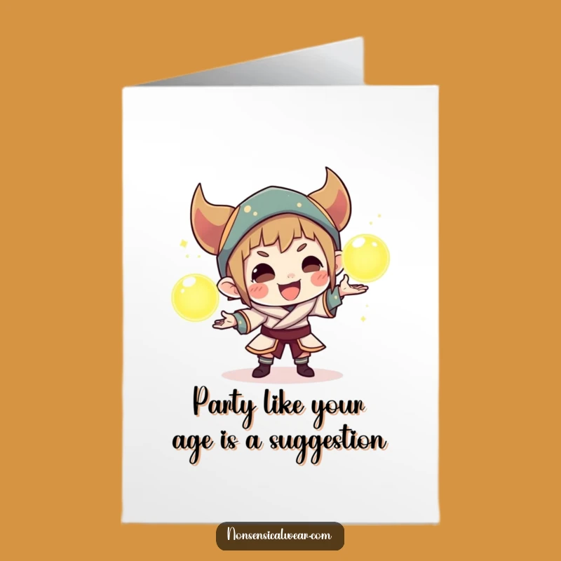 Free Printable Birthday Card: Juggling Character, Fun Downloadable Gift for a Magical Celebration
