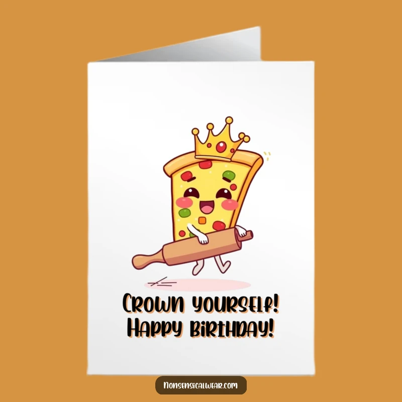 Free Printable Birthday Card: Pizza Rider Funny Downloadable Birthday Gift