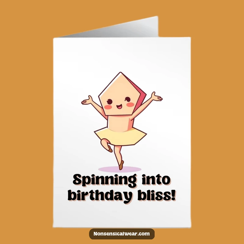 Free Printable Pentagon Pirouette Birthday Card: Elegant & Funny Downloadable Gift