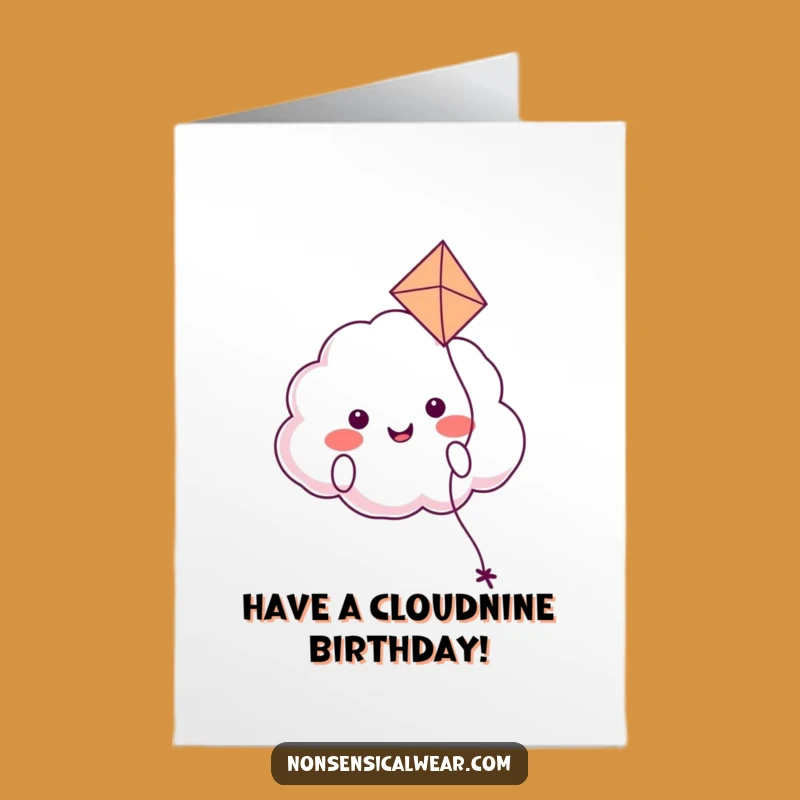 Free Printable Smiling Cloud Kite Birthday Card - Happy Downloadable Card