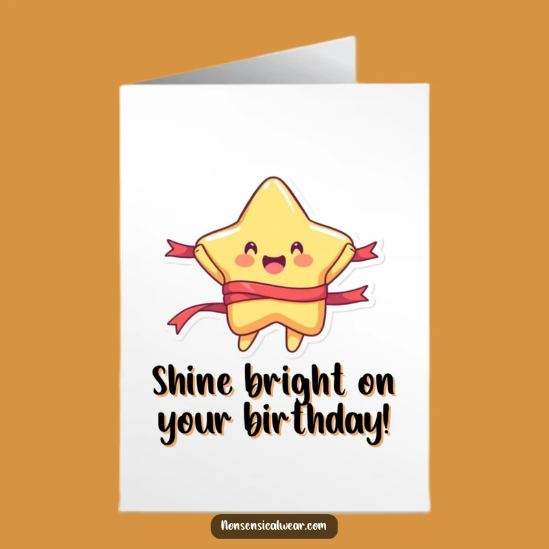 Free Printable Star Jumping Ribbon Birthday Card - Joyful Downloadable Gift