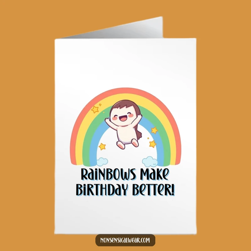 Funny Free Printable Birthday Card: Laughing Rainbow Slider - Instant Download Gift