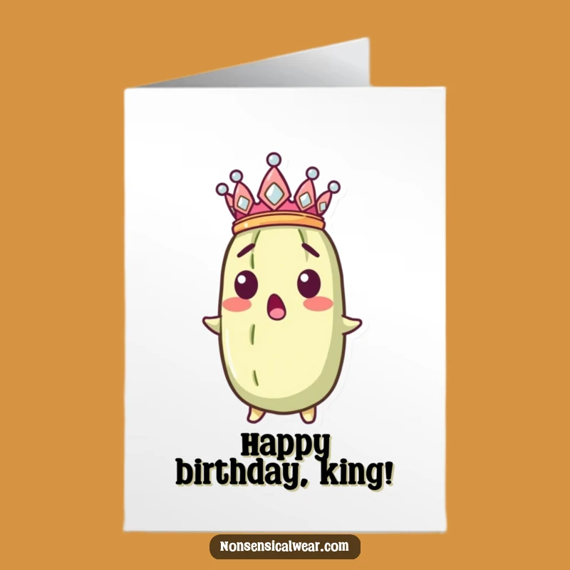 Free Printable Birthday Card: Surprised Pickle Crown Funny Downloadable Gift