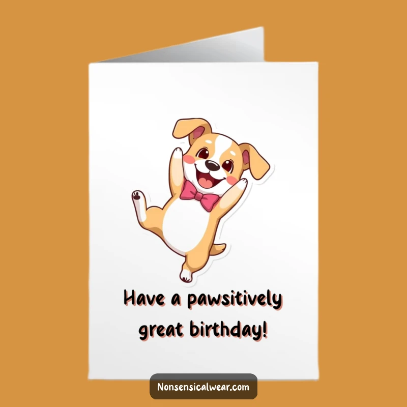 Free Printable Birthday Card: Dog Somesault Funny Downloadable Gift for Dog Lovers