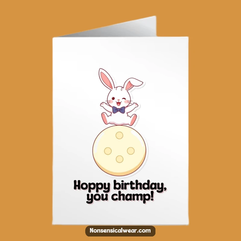 Free Printable Funny Birthday Card: Bunny Leaping Button, Perfect DIY Downloadable Gift!