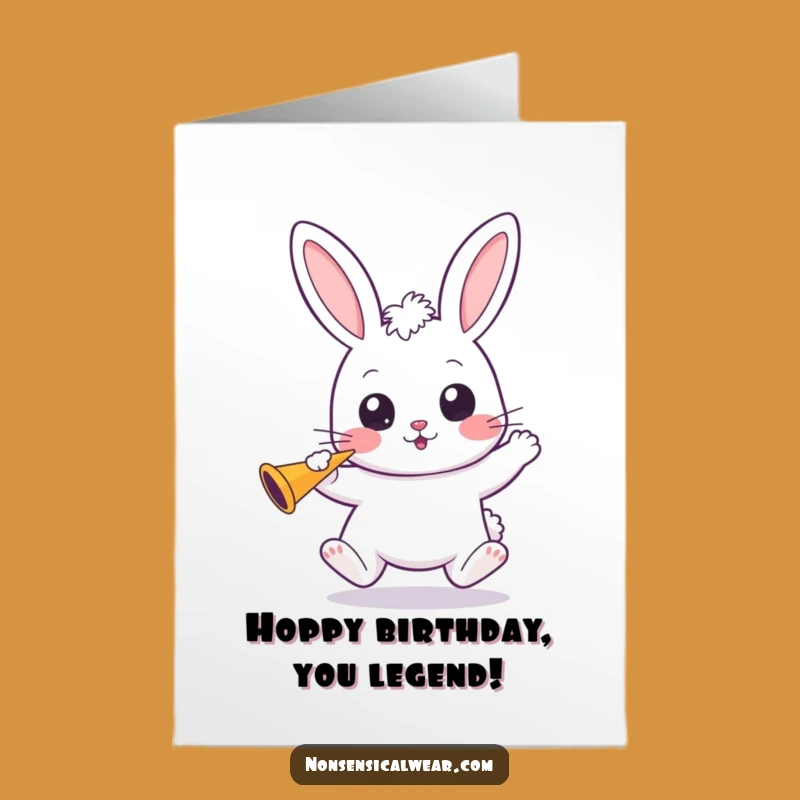 Free Printable Birthday Card: Funny Kawaii Bunny Party Fun