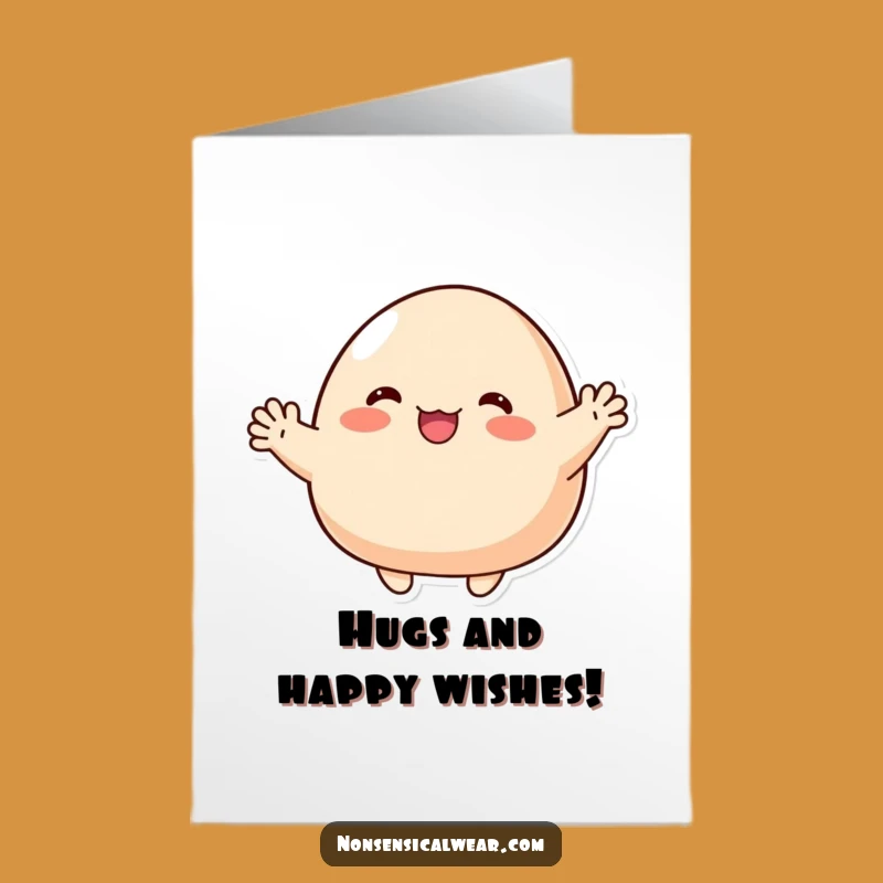 Free Printable Waving Blob Birthday Card: Funny Downloadable Gift for a Cheerful Hello