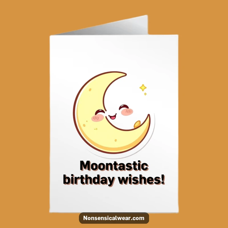 Free Printable Winking Moon Birthday Card - Twinkling Downloadable Gift