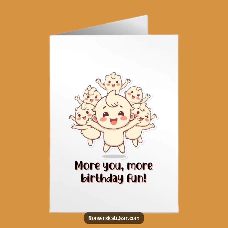 Free Printable Birthday Card: Bouncing Copies Character Funny Downloadable Gift
