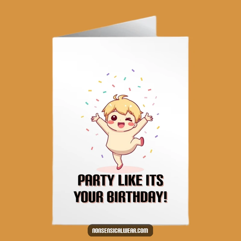 Free Printable Birthday Cartwheel Card: Kawaii Confetti Fun - Instant Download Gift