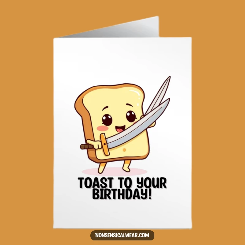 Free Printable Toast Birthday Card: Funny Needle Sword Downloadable Gift