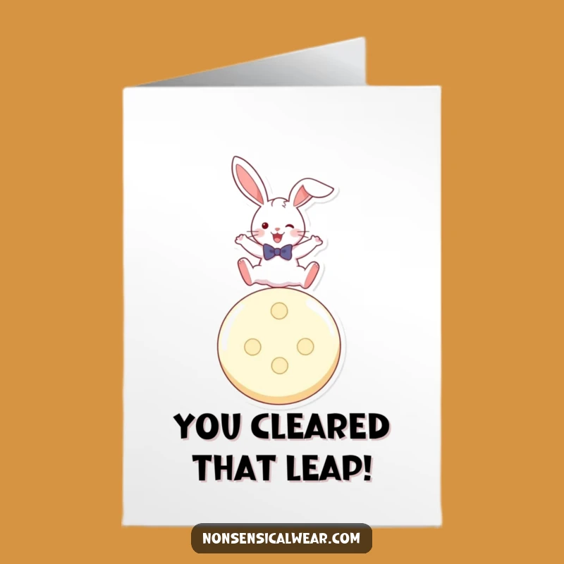 Free Printable Congrats Card: Bunny Leaping Button, Hilarious DIY Downloadable Achievement Gift!