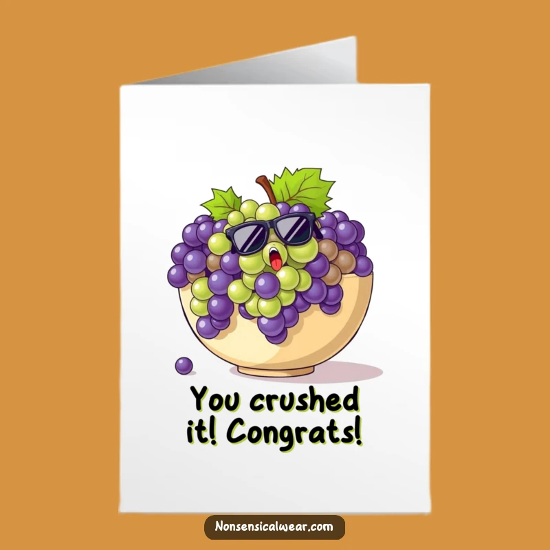 Free Printable Congrats Card: Grapes Escape Funny Downloadable Gift for Wins