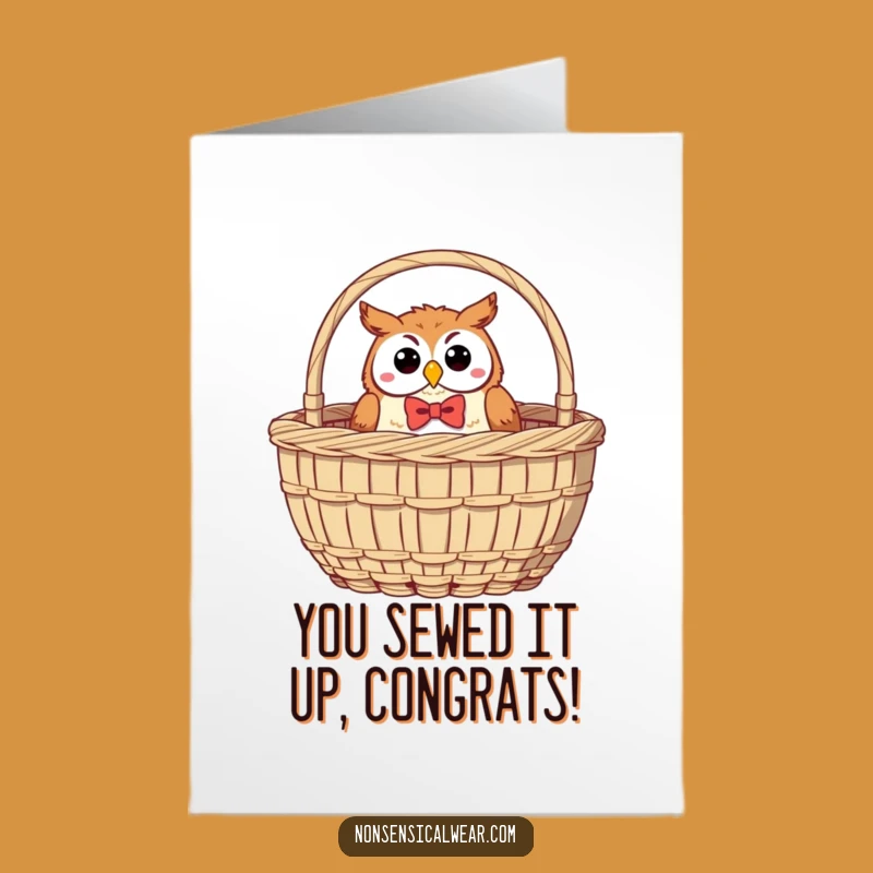 Free Printable Congrats Card: Jolly Owl Sewing Success Funny Downloadable Gift