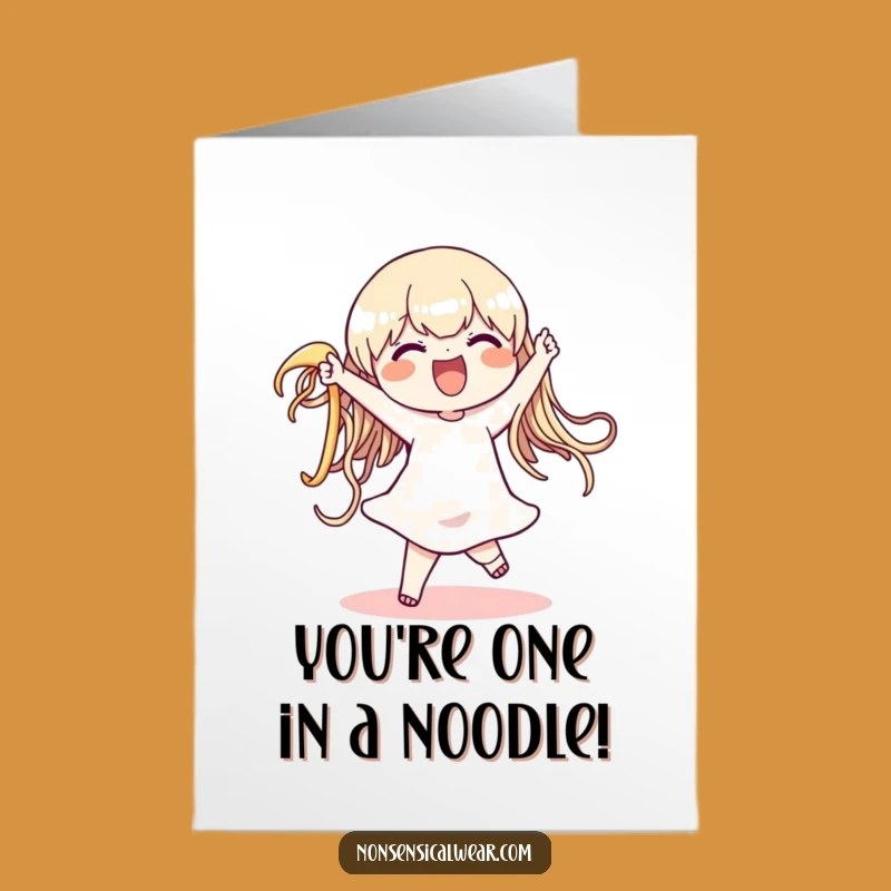 Free Printable Congrats Card: Noodle Dancer Funny Downloadable Gift for Any Occasion