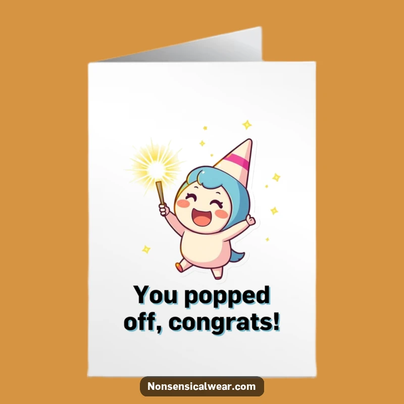 Free Printable Congrats Card: Party Popper Celebration Funny Downloadable Gift