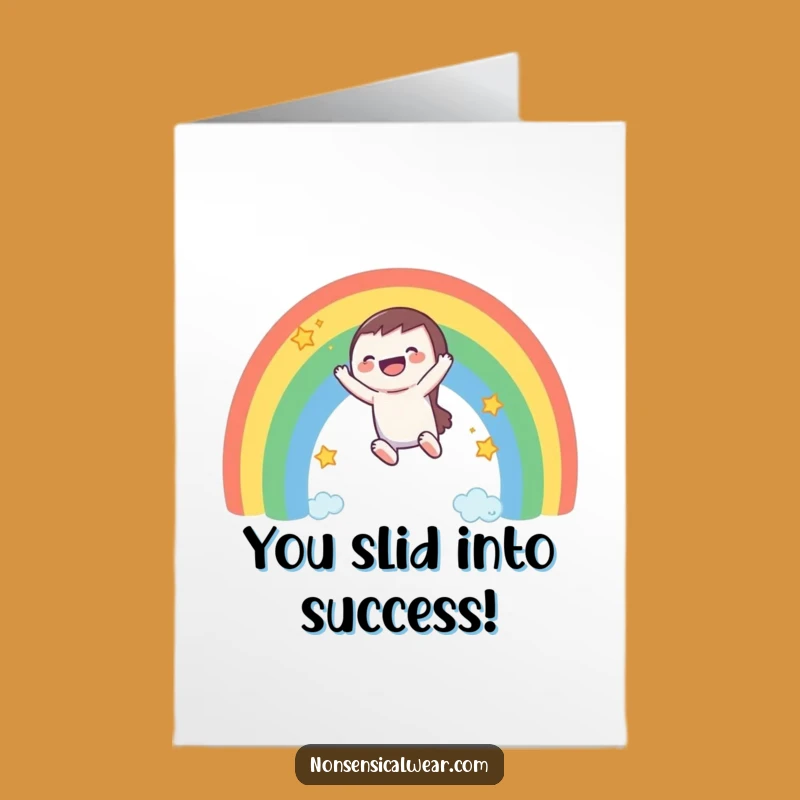 Free Printable Congrats Card: Rainbow Slider - Hilarious Downloadable Congratulations, Print at Home