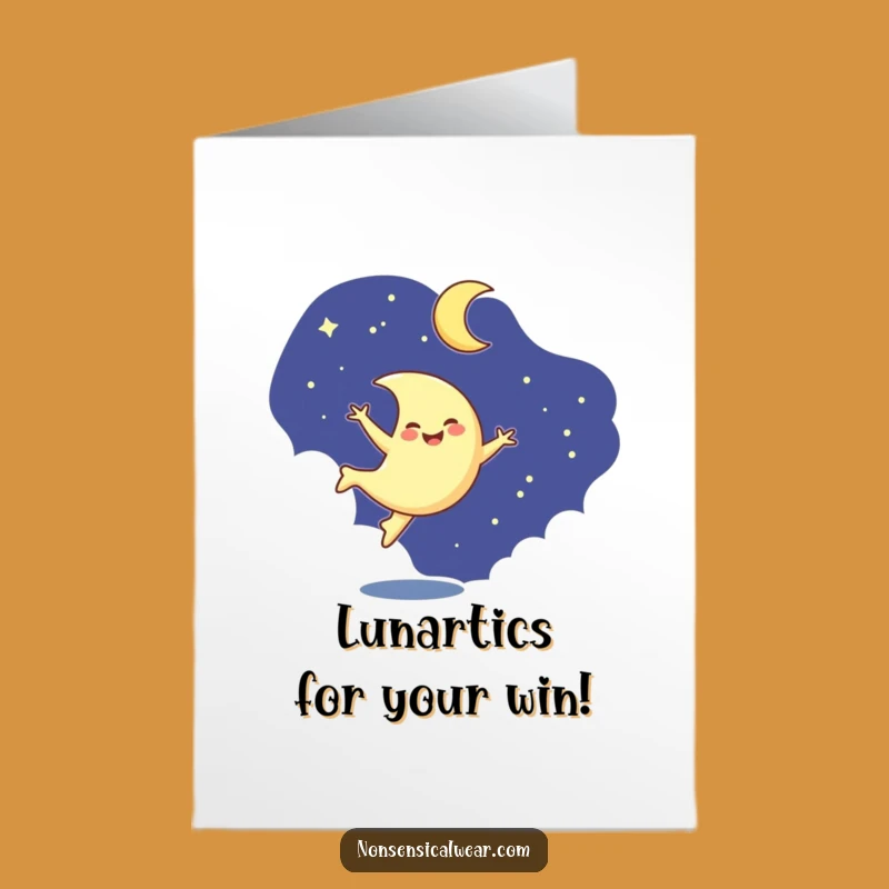Free Printable Congratulations Card: Moon Cartwheel Celebration Downloadable Gift