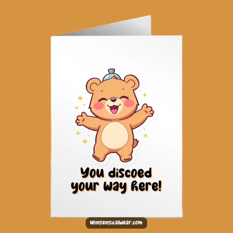 Free Printable Disco Bear Dancing Congratulations Card - Party Download