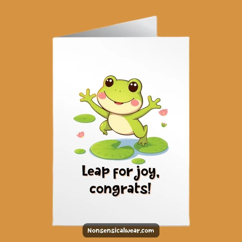 Free Printable Frog Congratulations Card: Big Leap - Funny Downloadable