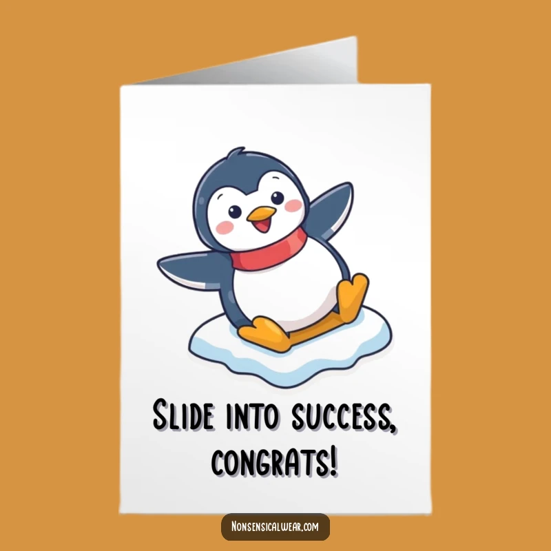 Free Printable Penguin Congratulations Card: Epic Slide - Funny Downloadable