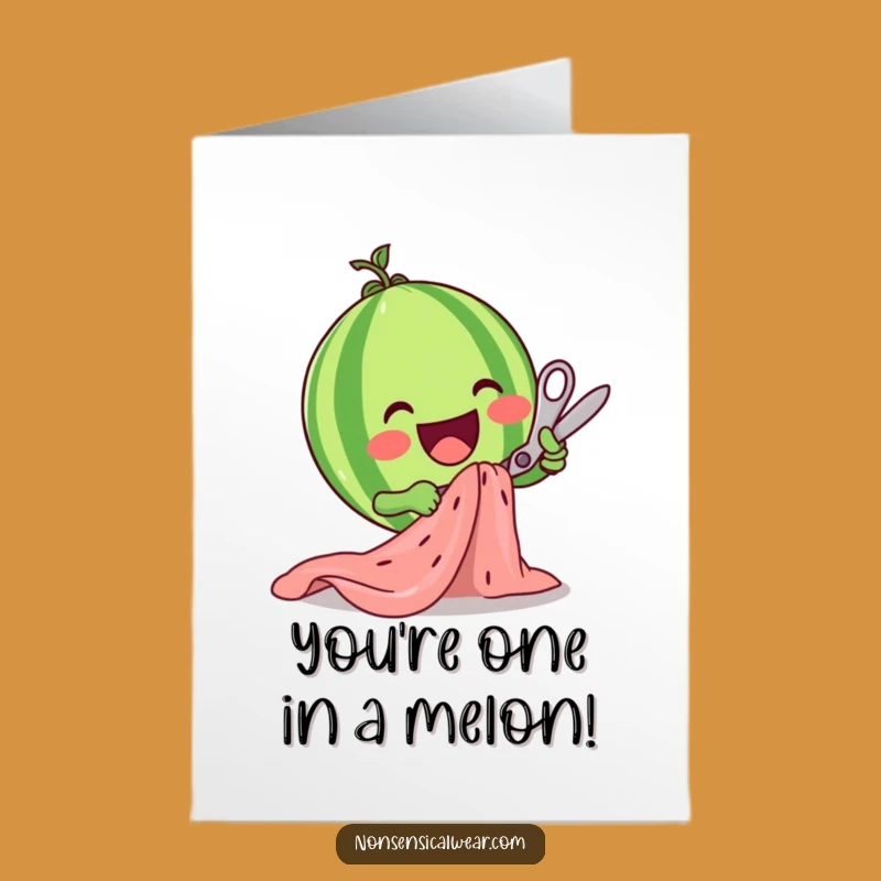 Free Printable Watermelon Congrats Card: Humorous Fabric Cutting Downloadable Gift