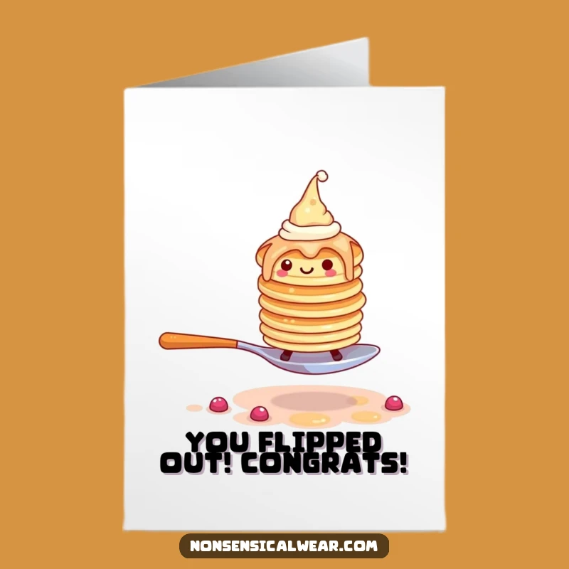 Free Printable Congrats Card: Wobbly Pancakes Funny Downloadable Gift