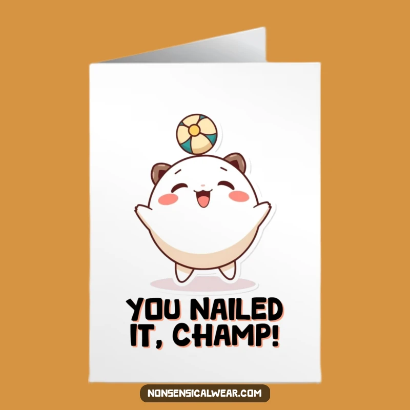 Free Printable Congrats Card: Head-Bouncing Champ - Hilarious Downloadable, Print at Home