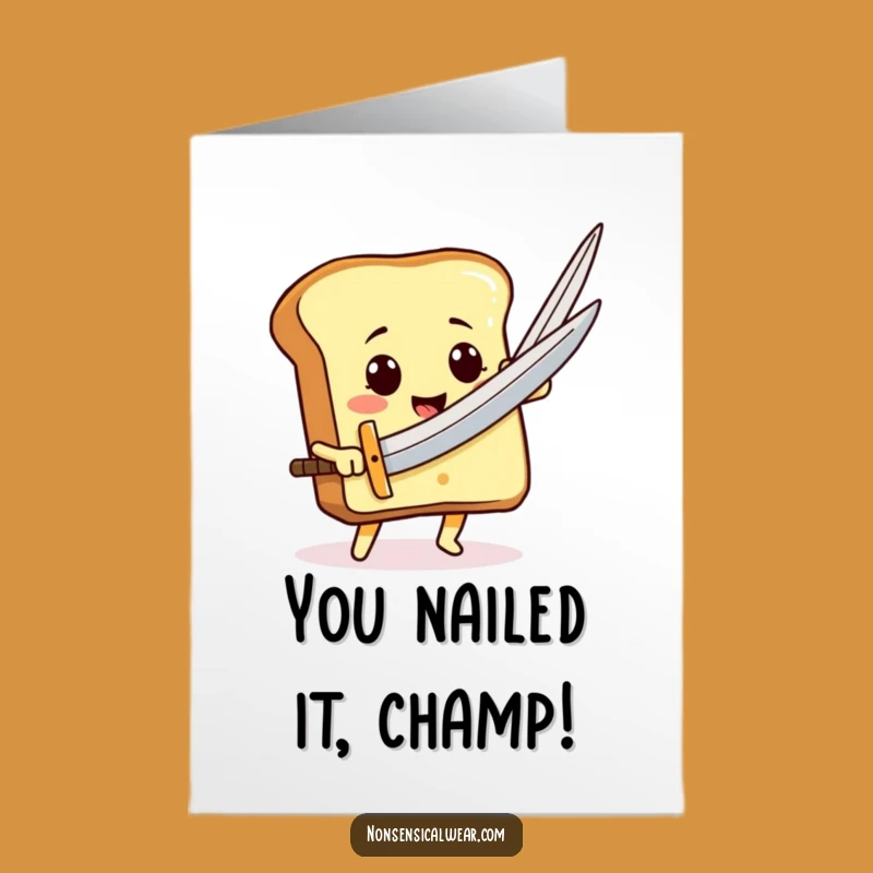 Free Printable Toast Congrats Card: Humorous Needle Sword Downloadable Gift