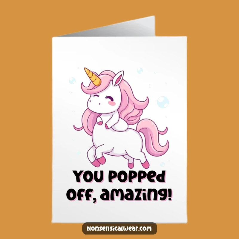 Free Printable Congrats Card: Bubble Unicorn Joy Funny Downloadable Gift