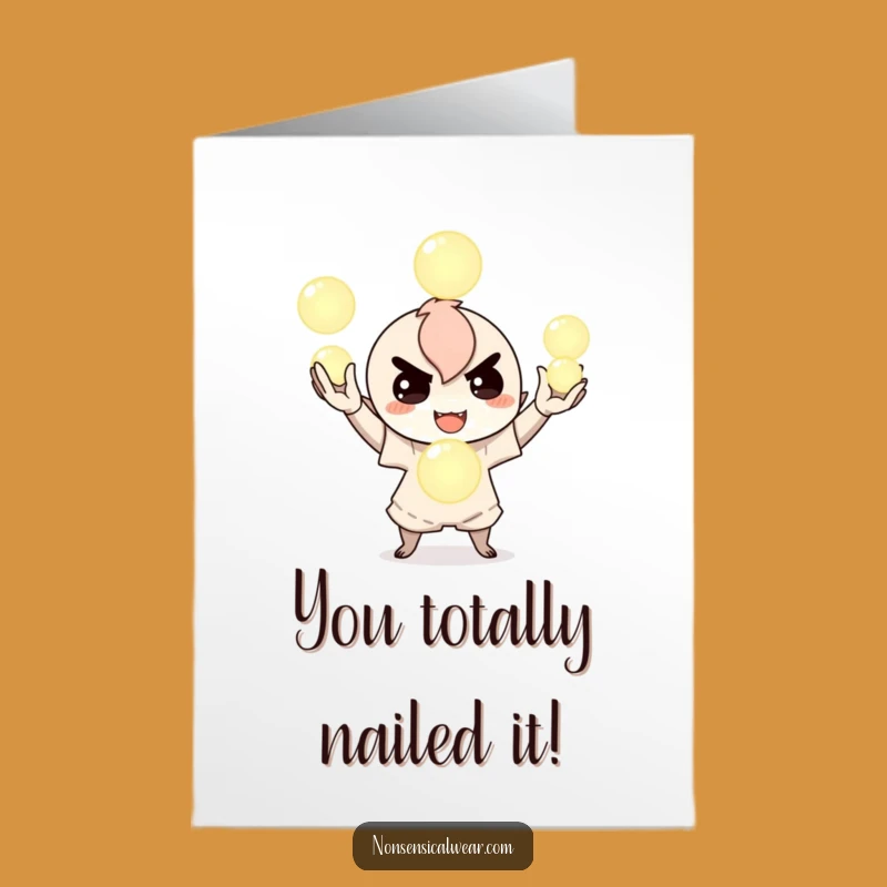 Free Printable Congrats Card: Juggling Fun Funny Downloadable Gift for Success