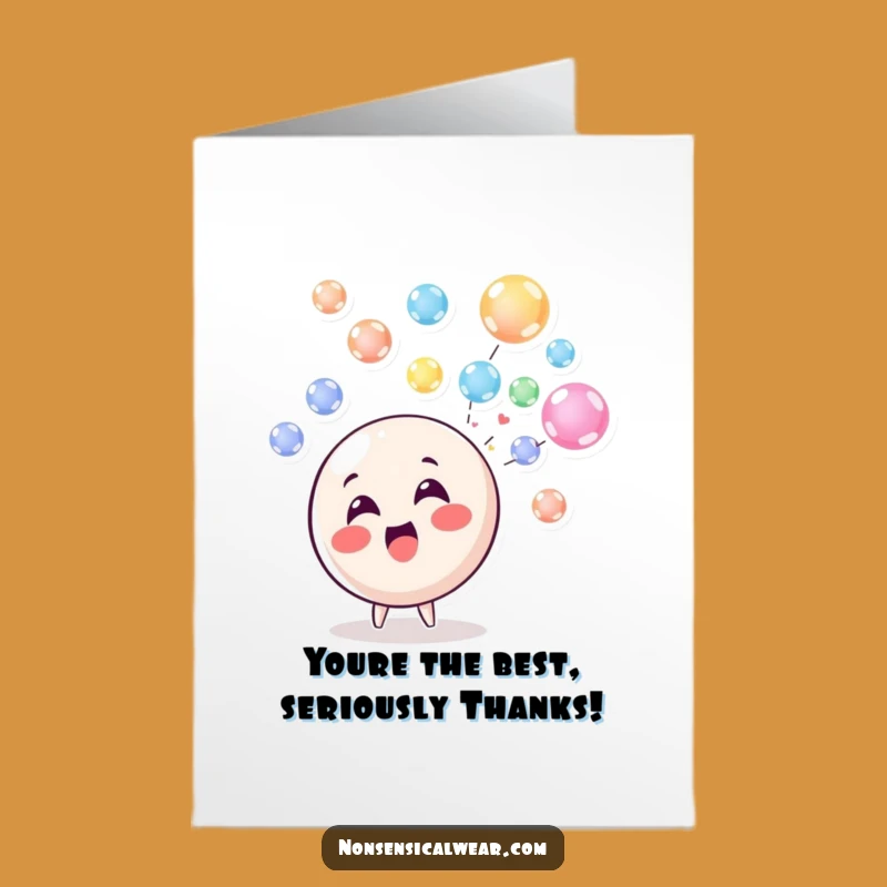 Free Printable Bubble Character Thank You Card: Funny Downloadable for Expressing Gratitude
