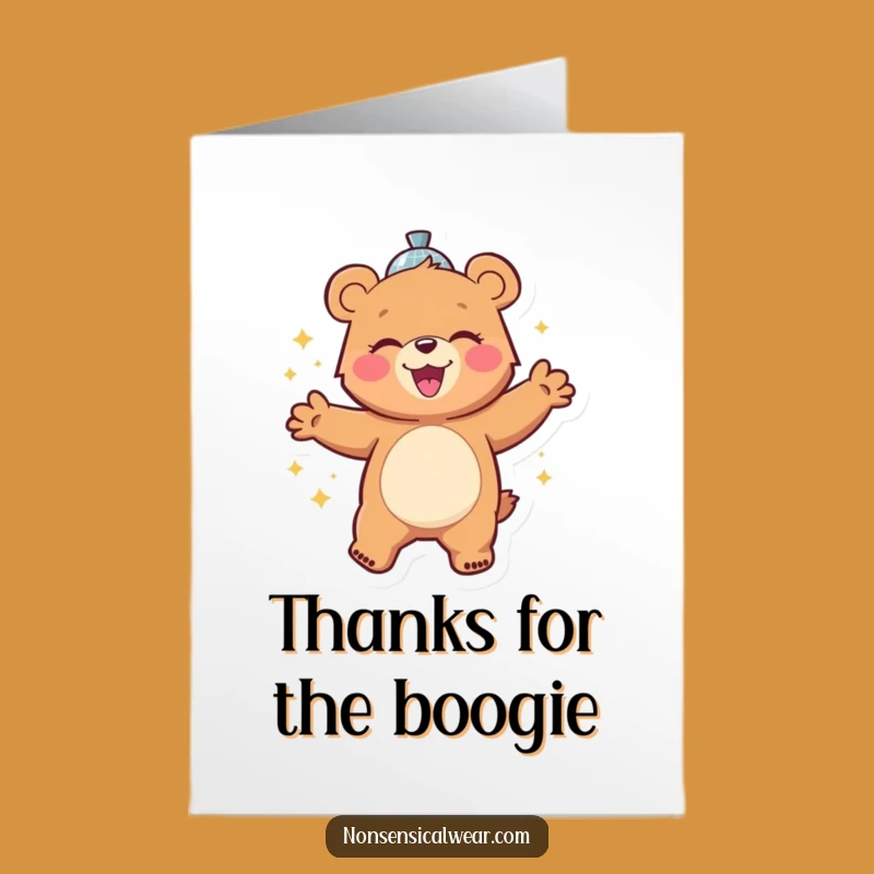 Free Printable Disco Bear Thank You Card - Funky DIY Download