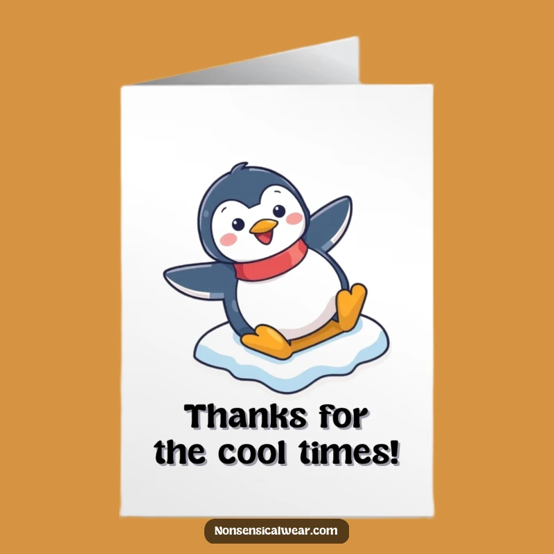 Free Printable Penguin Thank You Card: Slipping Thanks - Funny Downloadable