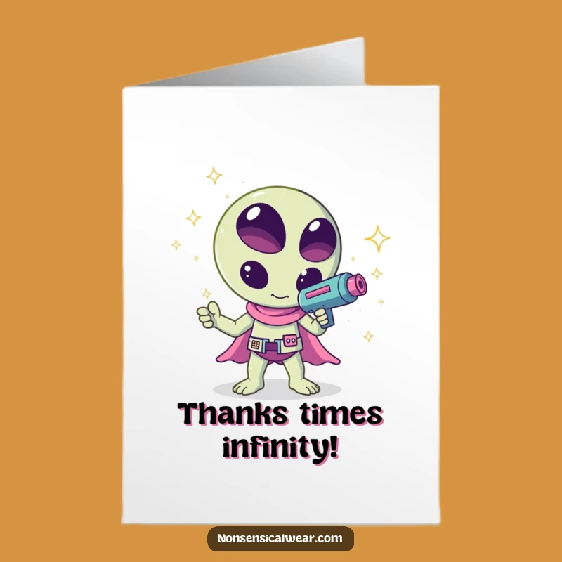 Free Printable Thank You Card: Alien Sparkle Ray Funny Downloadable Thanks