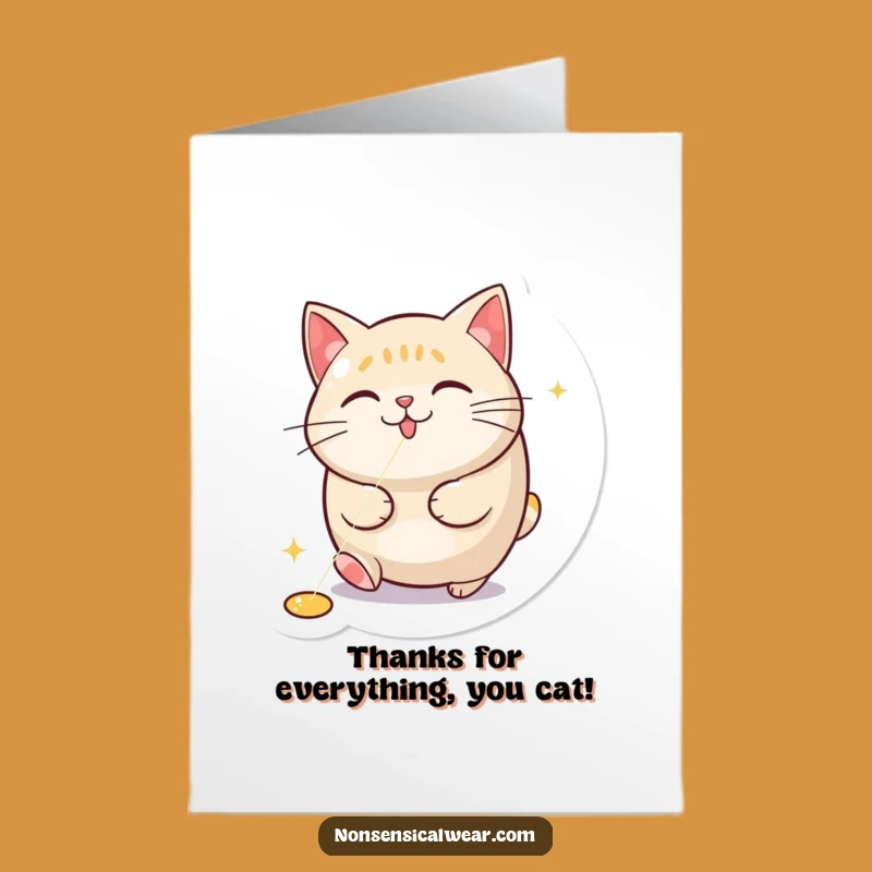 Free Printable Thank You Card: Funny Cat & Laser Dot for a Grateful & Giggle-Worthy Message