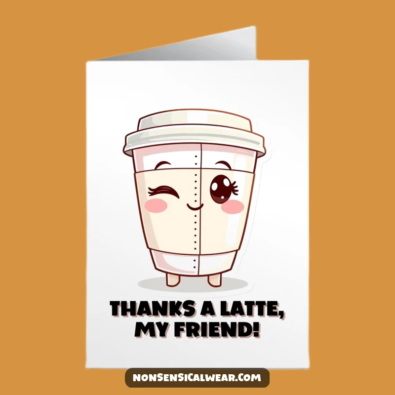 Free Printable Thank You Card: Funny Coffee Stitching, Perfect Winking Downloadable Gift