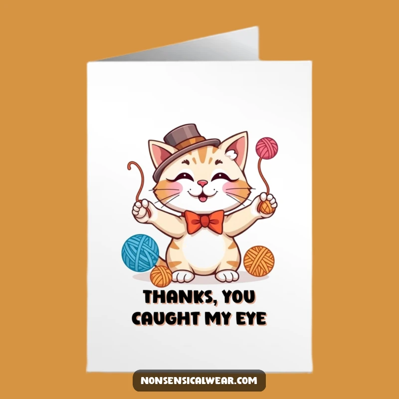 Free Printable Thank You Card: Juggling Cat Funny Downloadable Gift