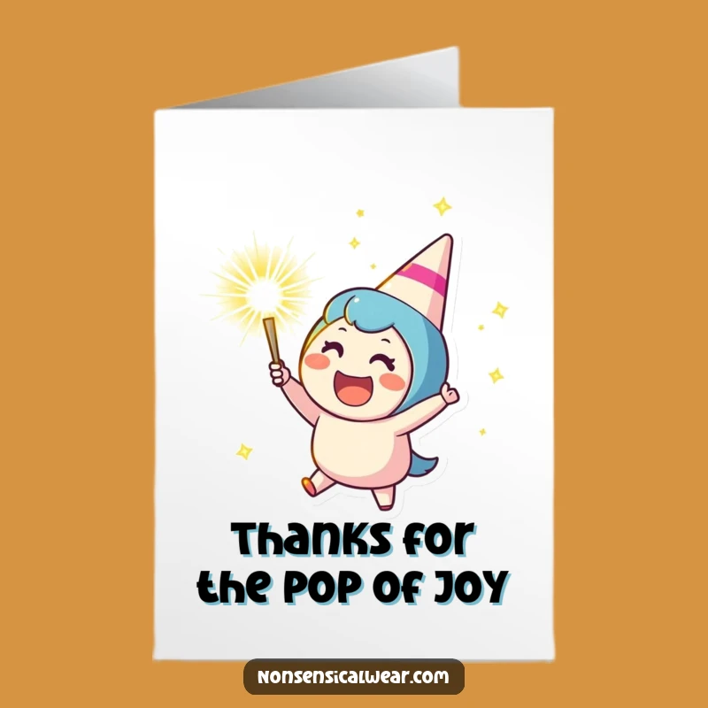 Free Printable Thank You Card: Party Popper Fun Funny Downloadable Gift