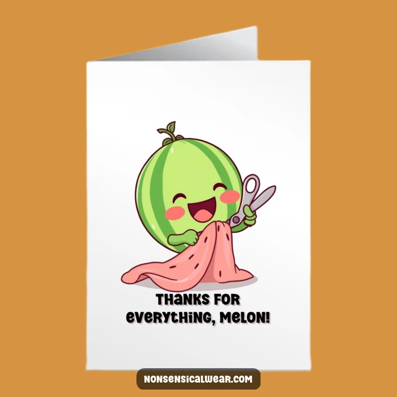 Free Printable Watermelon Thank You Card: Funny Fabric Cutting Downloadable