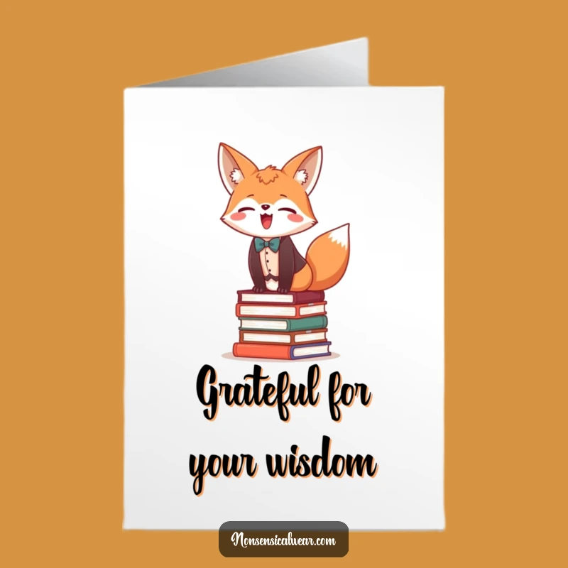 Free Printable Thank You Card: Fox Balancing Books, Humorous DIY Downloadable Gift!