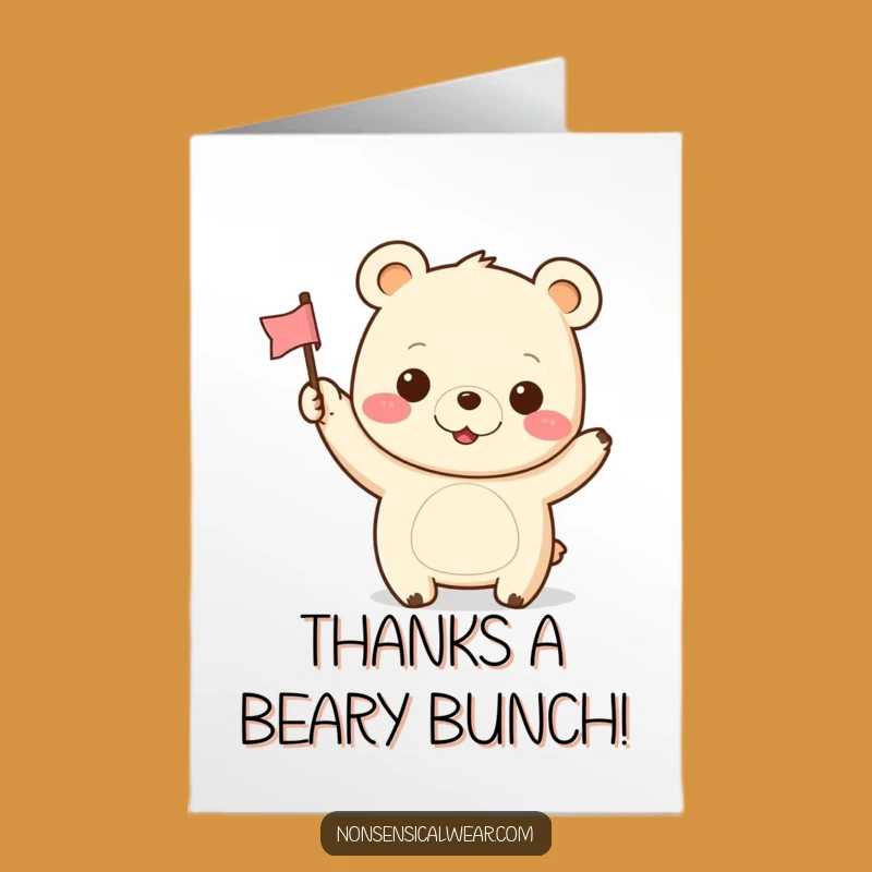 Free Printable Thank You Card: Cute Kawaii Bear Expressing Gratitude
