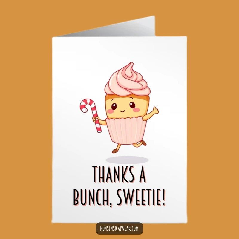 Free Printable Kawaii Cupcake Thank You Card: Jumping Rope Candy Cane for a Sweet Appreciation