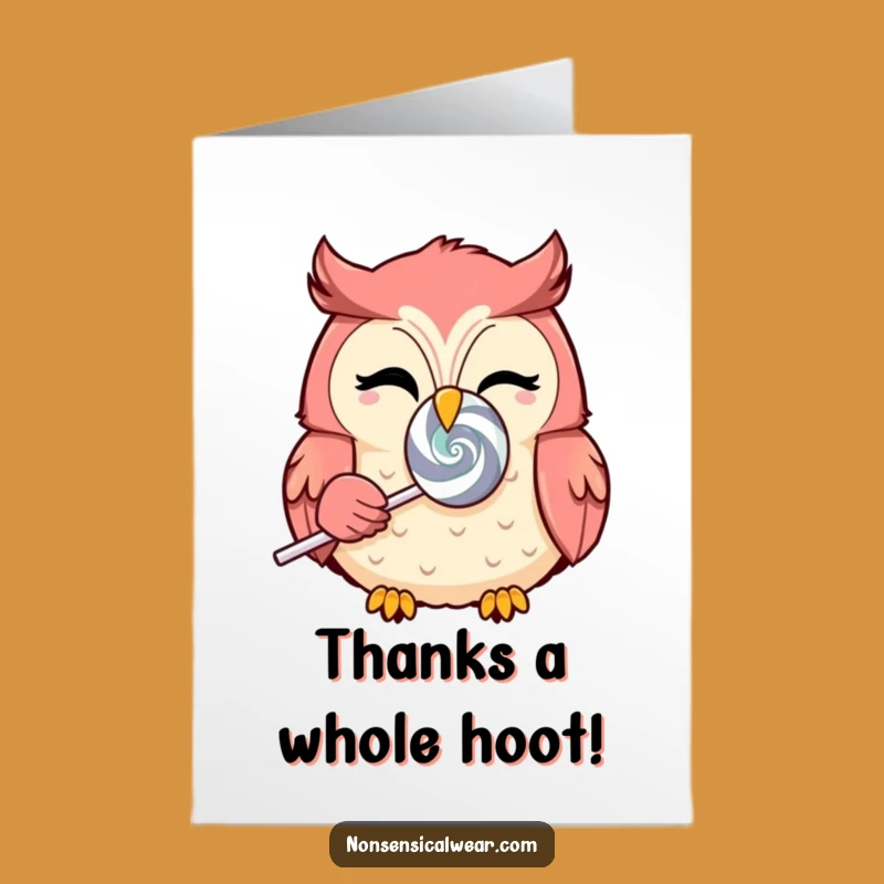Free Printable Thank You Card: Owl's Sweet Thanks, Funny Downloadable Gratitude with a Wink