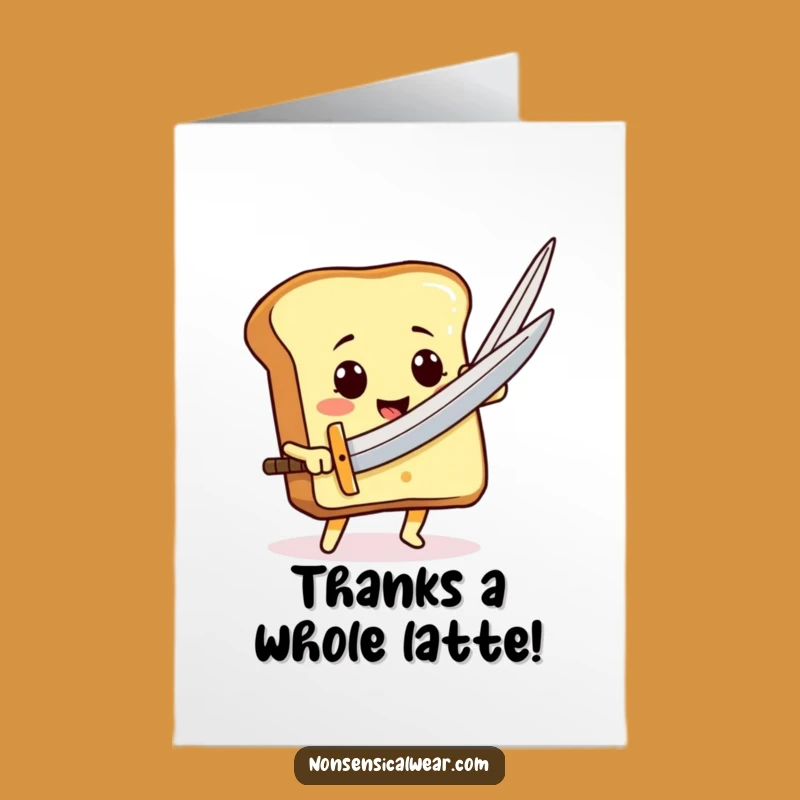 Free Printable Toast Thank You Card: Funny Needle Sword Downloadable