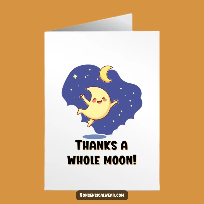 Free Printable Thank You Card: Moon Cartwheel Gratitude Downloadable Gift