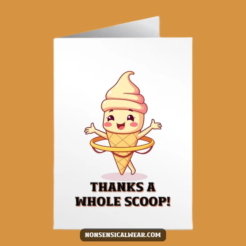 Free Printable Ice Cream Cone Thank You Card: Hula Hooping Fun for Sweet Gratitude