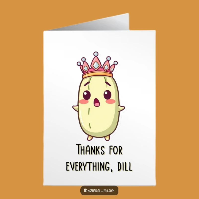 Free Printable Thank You Card: Surprised Pickle Crown Funny Downloadable Gift