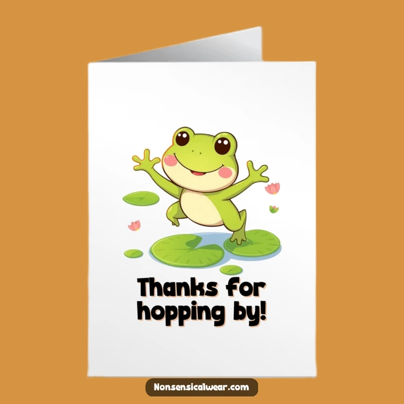 Free Printable Frog Thank You Card: Hoppy Thanks - Funny Downloadable