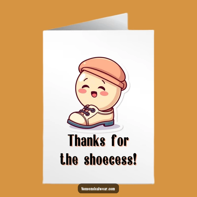 Free Printable Thank You Card: Giggling Button Hat Shoes - Funny Downloadable